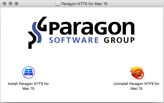 安裝Paragon NTFS for Mac