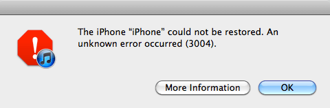 iphone系統升級錯誤3004