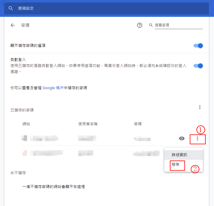 Google Chrome 密碼管理方法 銳力電子實驗室