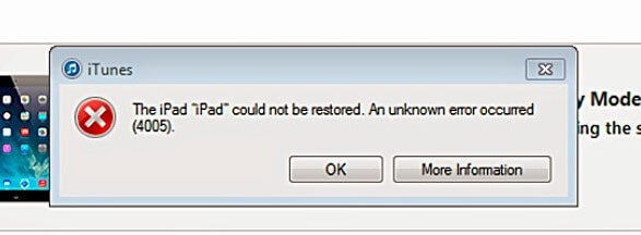 itunes錯誤4005