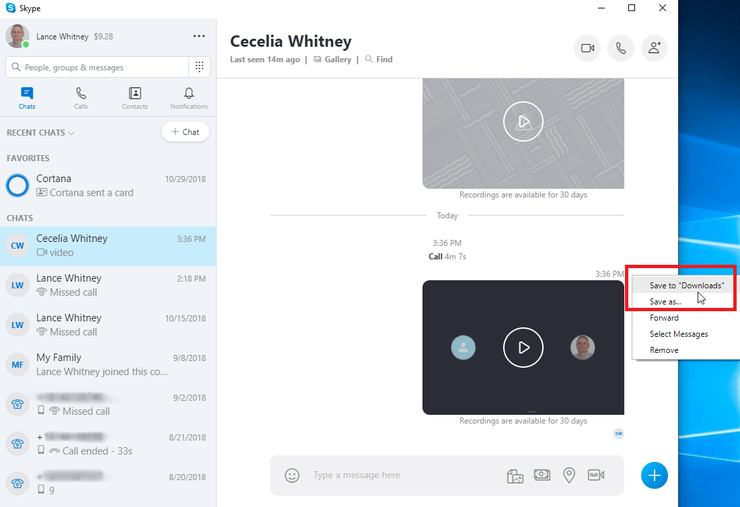 錄影 Skype視訊電話