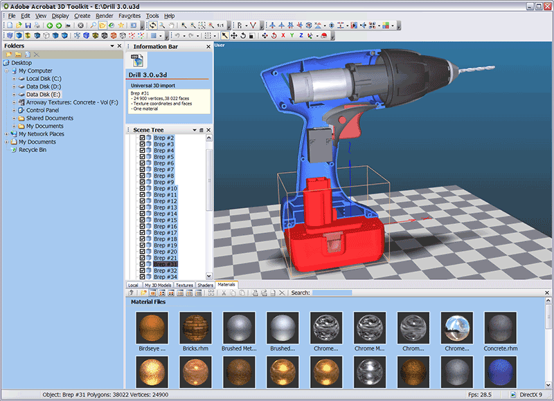 Adobe Acrobat 3D Toolkit 是3D PDF檔案的閱讀軟體