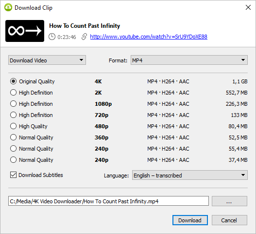 4K Video Downloader下載YouTube影片