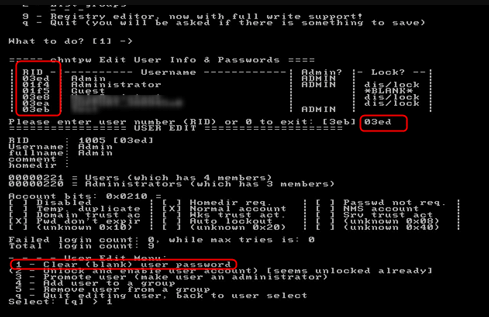 Offline NT Password & Registry Editor密碼重置工具