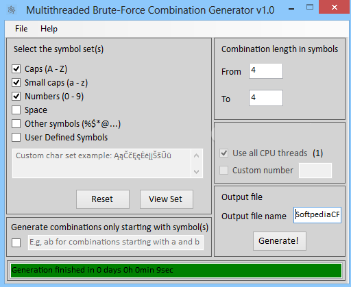 使用Multithread brute force combination generator找出忘記密碼