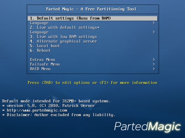 PartedMagic系統轉移軟體