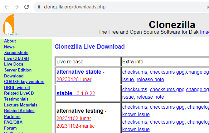 將 Clonezilla 下載並安裝到您的電腦上